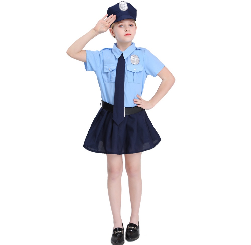 Dress Up Police Costume For Girls - Cop Uniform Costume for Kids